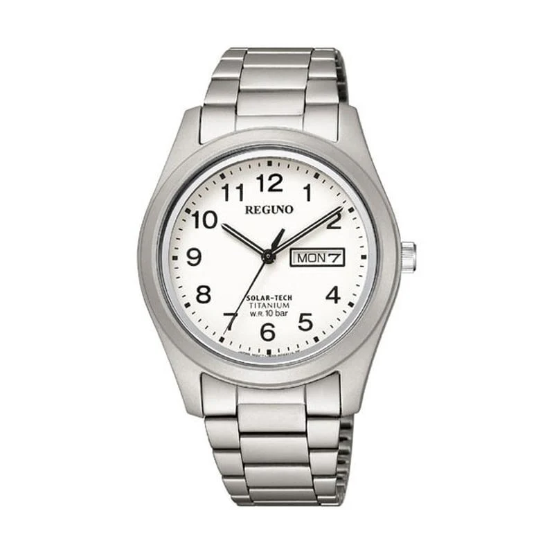 Citizen REGUNO Solar Tech Standard Titanium Model All-Arabia White KM1-415-13 Watch