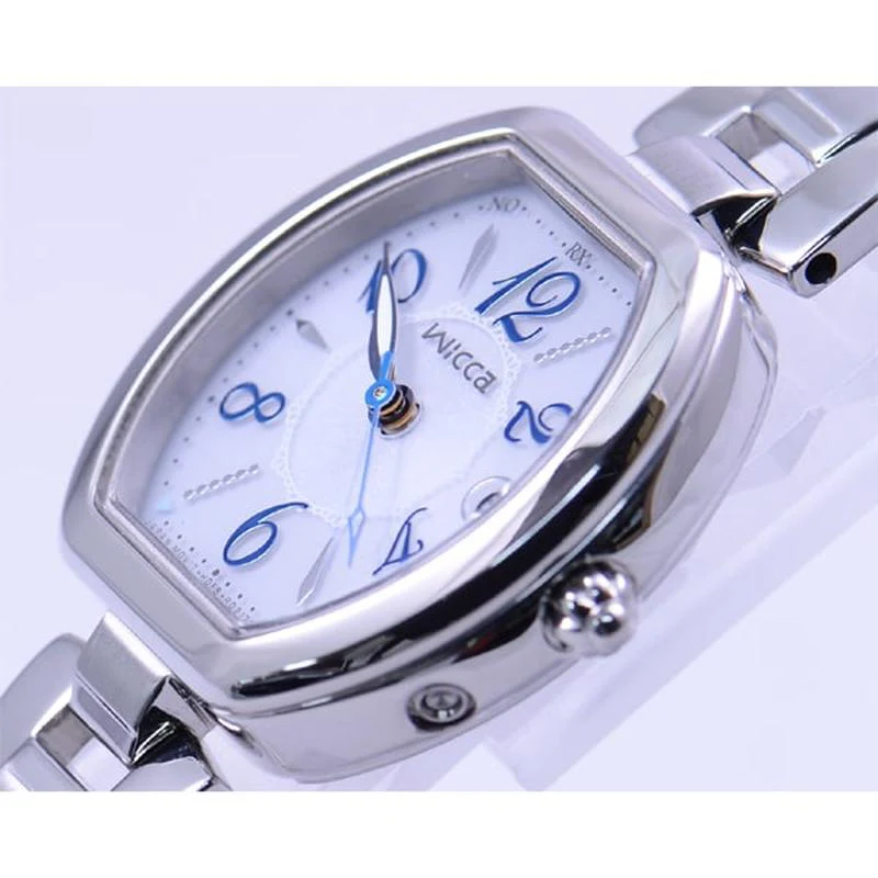 Citizen Women's Wicca Solar Tech Radio Controlled Watch Happy Diary Blooming Color Tonneau Silver KL0-715-11 - Image 2
