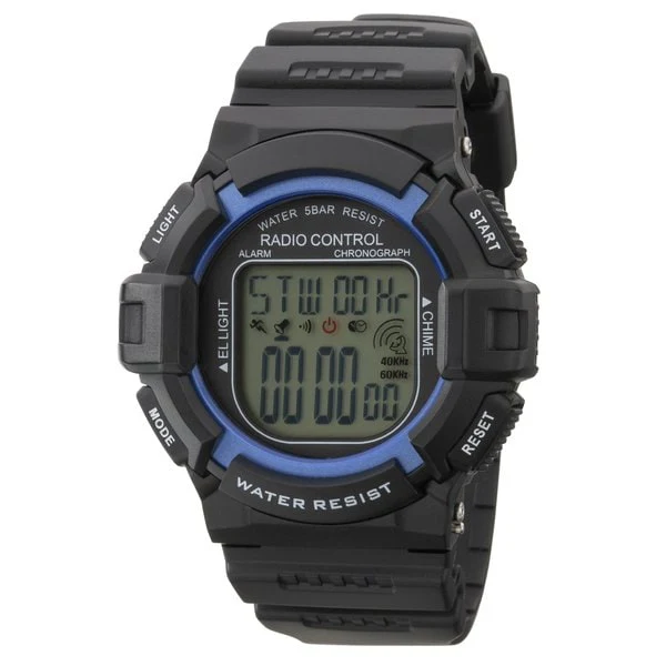 CLEVER TE D189 BK Men's Digital Radio Controlled Watch with Accurate Time Display, Water Resistant Design, and Sleek Modern Style