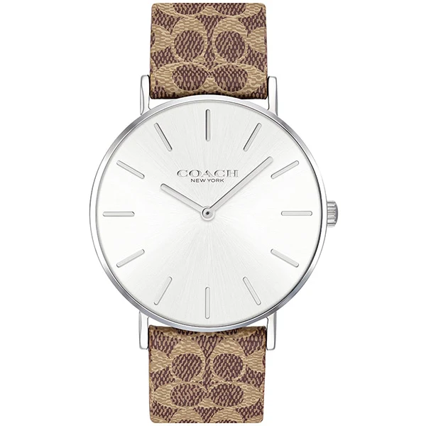 COACH 14503122 Perry 36mm Brown PVC & Leather Watch with 2 Year Warranty Stylish Design Water Resistant Durable Quality