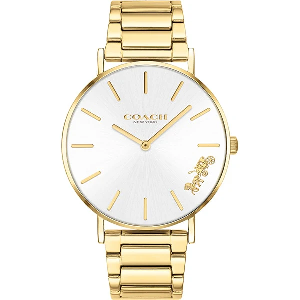 COACH 14503345 Perry 36mm Stainless Steel Watch with White Dial Authentic Design and 2 Year Warranty for Timeless Style and Durability