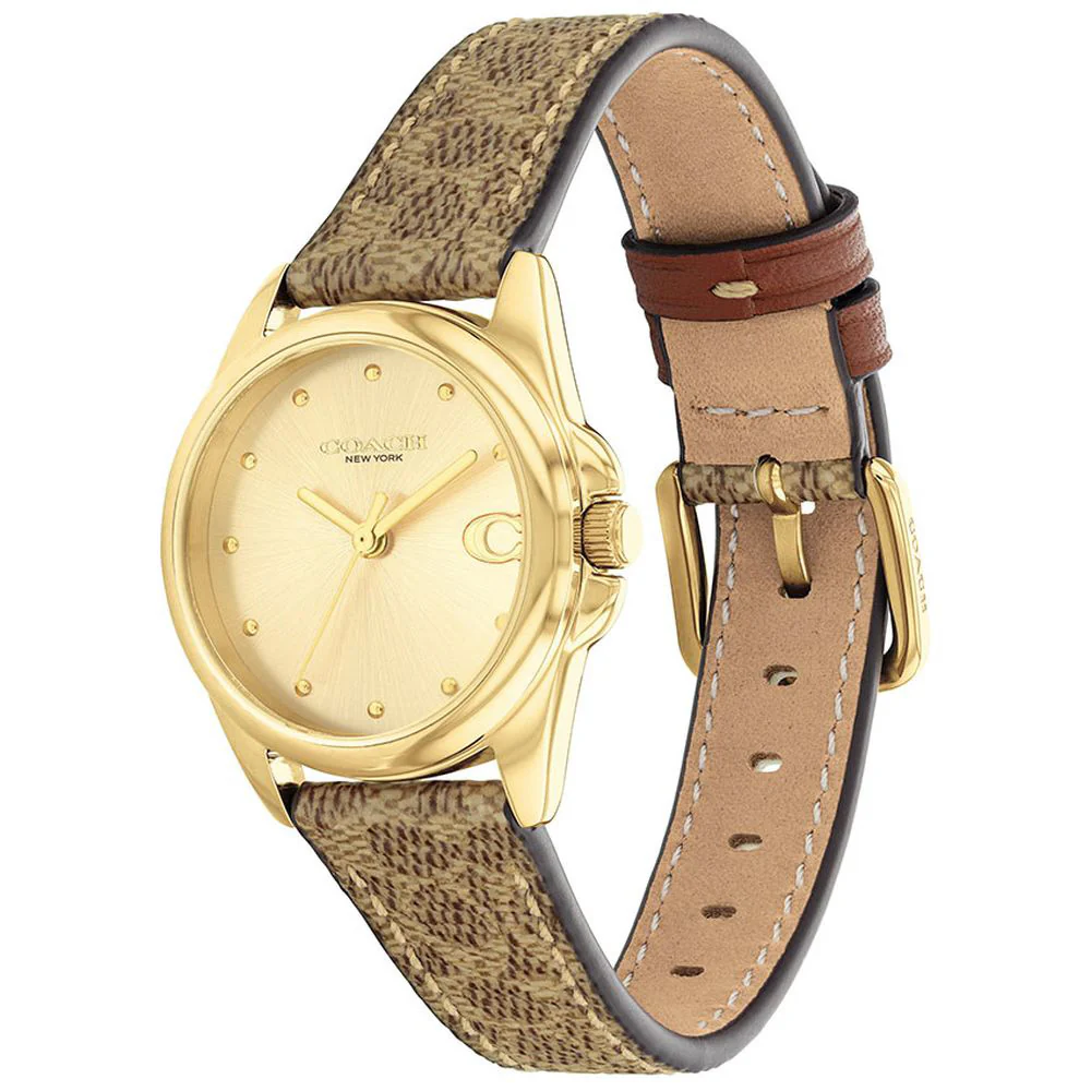 COACH 14504107 Elegant Gold Finish 28mm Case Water Resistant Classic Design 5-Year Warranty - Image 2