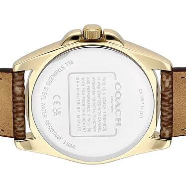 COACH 14504111 36mm Greyson Gold Stainless Steel Water Resistant Elegant Design 5-Year Warranty - Image 5