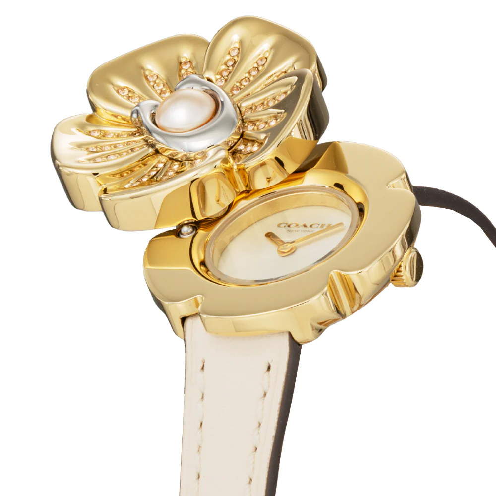 COACH 14504151 Elegant Tea Rose Design Silver Tone 2-Year Warranty Stylish Women's Watch - Image 3