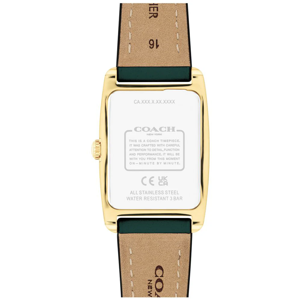 COACH 14504354 Elegant Green Leather Watch 5-Year Warranty Stylish 24mm x 35mm Design Perfect for Any Occasion - Image 2