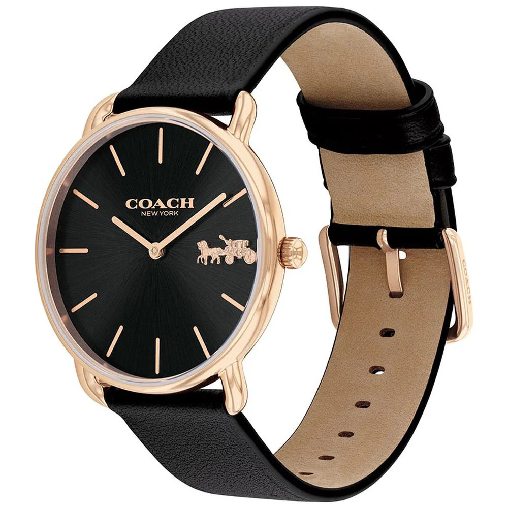 COACH 14504381 Stylish 36mm Black Watch - Water Resistant - Durable Leather Strap - Minimalist Design - Image 3