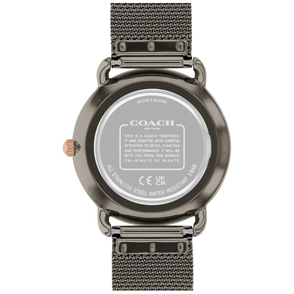 COACH 14504385 Elegant Black 36mm Design Durable Stainless Steel Water Resistant 5-Year Warranty - Image 3