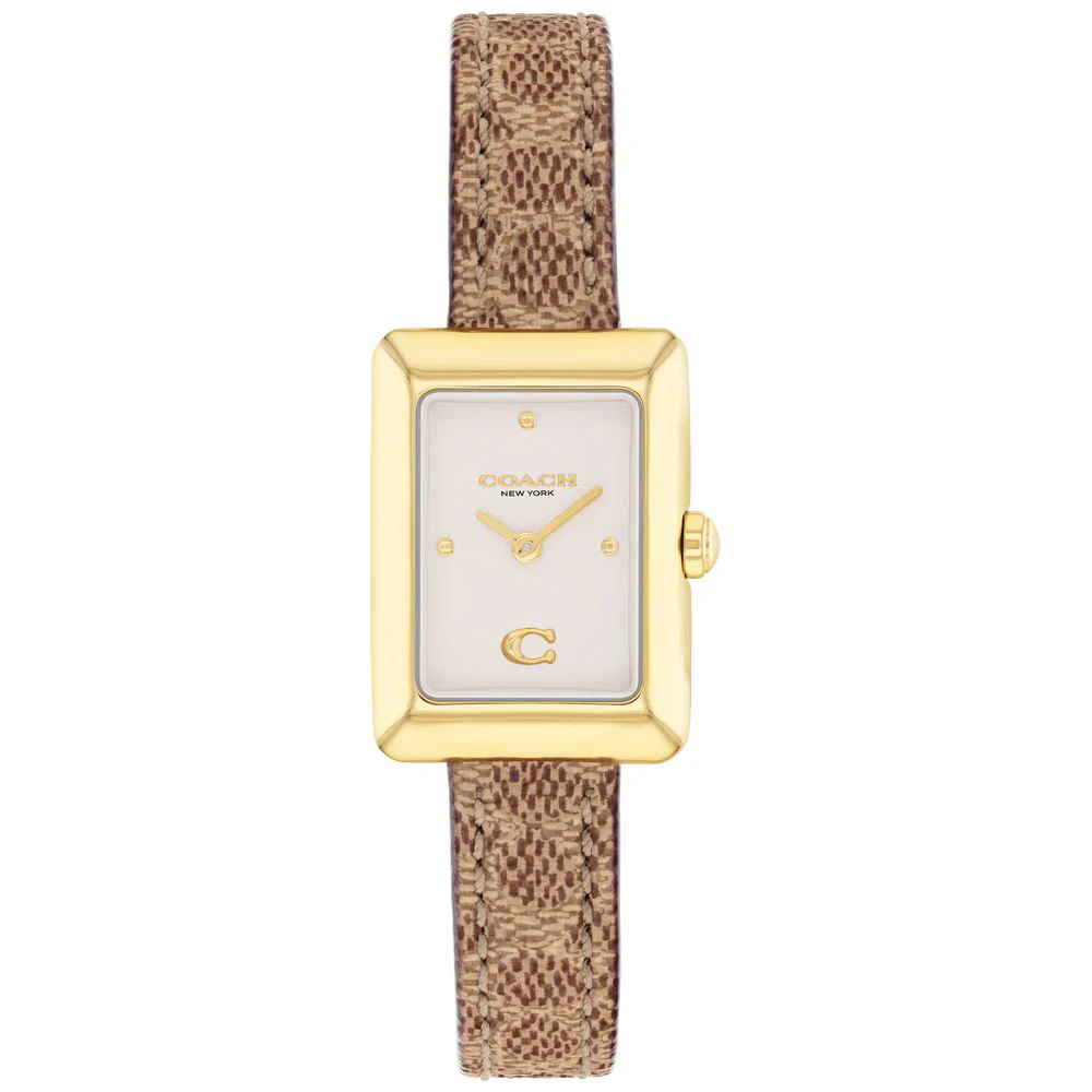 COACH 14504617 Elegant Beige Leather Strap Stylish Design 5-Year Warranty Perfect for Everyday Wear