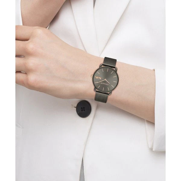 COACH ELLIOT36mm Stylish Leather Strap - Water Resistant - Quartz Movement - Elegant Design - Image 5
