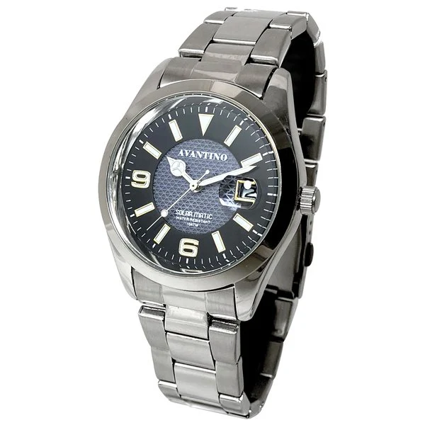 CREPHA AV-AM285-BKS Solar Powered Calendar Watch Stylish Design Durable Construction Water Resistant