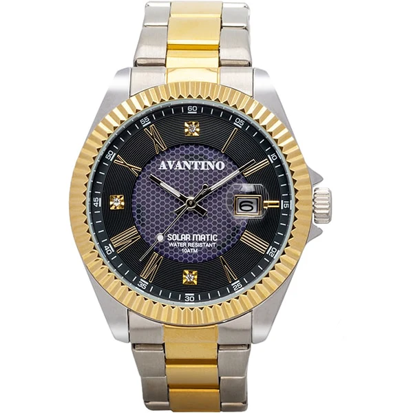 CREPHA AV-AM404-BKT Solar Powered Luminous 10 ATM Water Resistant Date Function
