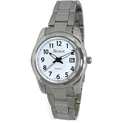 CREPHA SD-AL048-WTS Elegant Design Water Resistant Quartz Movement Stainless Steel Band Date Function