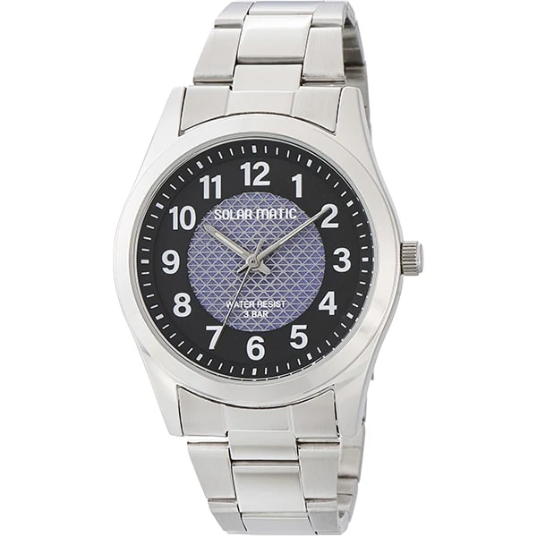 CREPHA SM-AM167-BKS Solar Powered Elegant Design Water Resistant Durable Stainless Steel Band