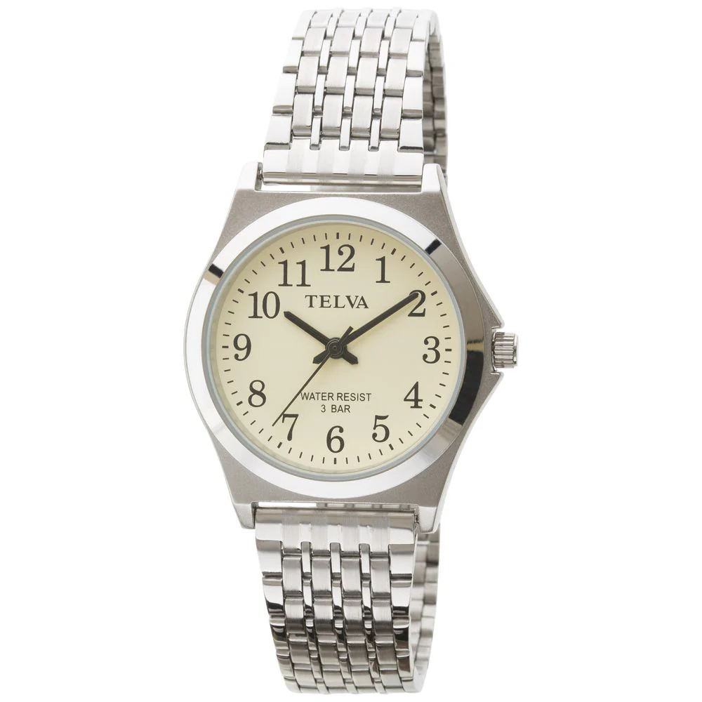 CREPHA TE-AM150-CHS Stylish Analog Watch for Men Silver Cream Color Durable Design Water Resistant Elegant Timepiece