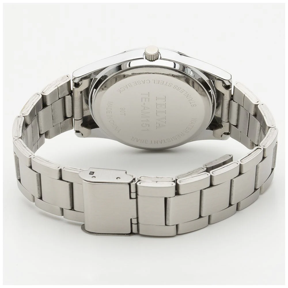 CREPHA TE-AM151-BLS Stylish Analog Watch for Men Silver Blue Stainless Steel Water Resistant Elegant Design - Image 2