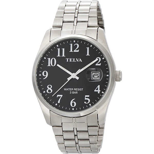 CREPHA TE-AM245-BKS Elegant Design Waterproof Date Display Durable Stainless Steel Strap