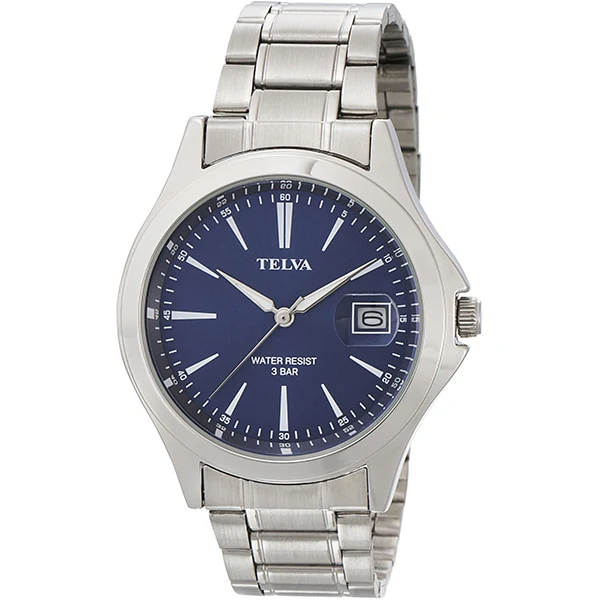 CREPHA TE-AM353-BLS Elegant Design Water Resistant Date Function Stainless Steel Band Classic Style