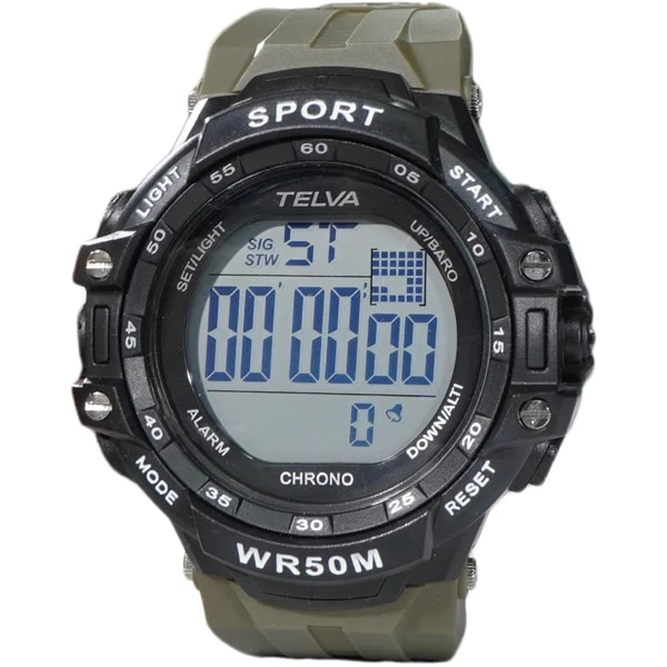 CREPHA TE-D281-KH Digital Watch with Durable Rubber Band Waterproof LED Display Lightweight Design