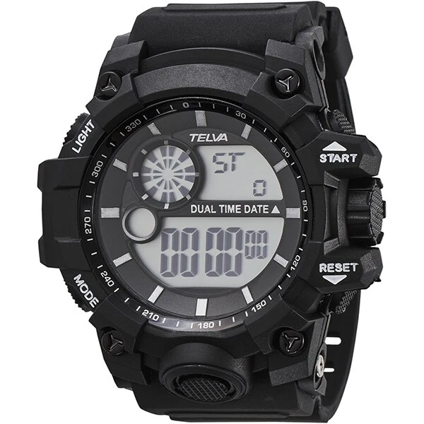 CREPHA TE-D378-BK Digital Stopwatch 5 ATM Water Resistant Sleek Design Lightweight Comfort