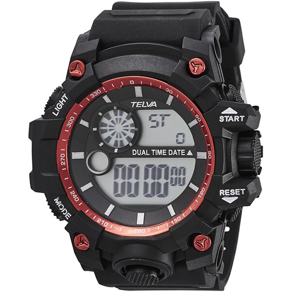 CREPHA TE-D378-RD Digital Stopwatch 5 ATM Water Resistant Sleek Design Lightweight Construction