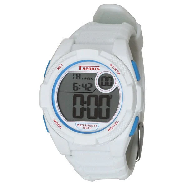 CREPHA TS-D062-WT Digital Watch Water-Resistant LED Display Stylish Design Lightweight Comfort