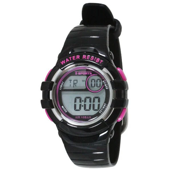 CREPHA TS-D063-BK Digital Watch - Water Resistant - LED Display - Sleek Design - Lightweight