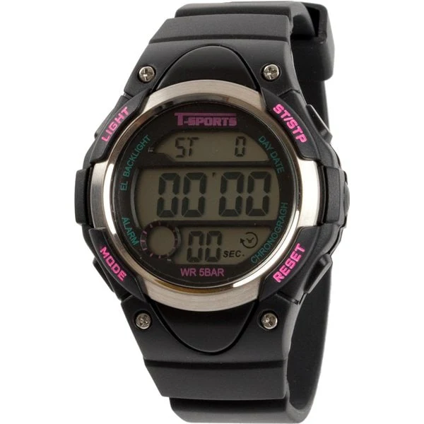 CREPHA TS-D131-BK Digital Watch with LED Display Water Resistant Adjustable Strap Lightweight Design