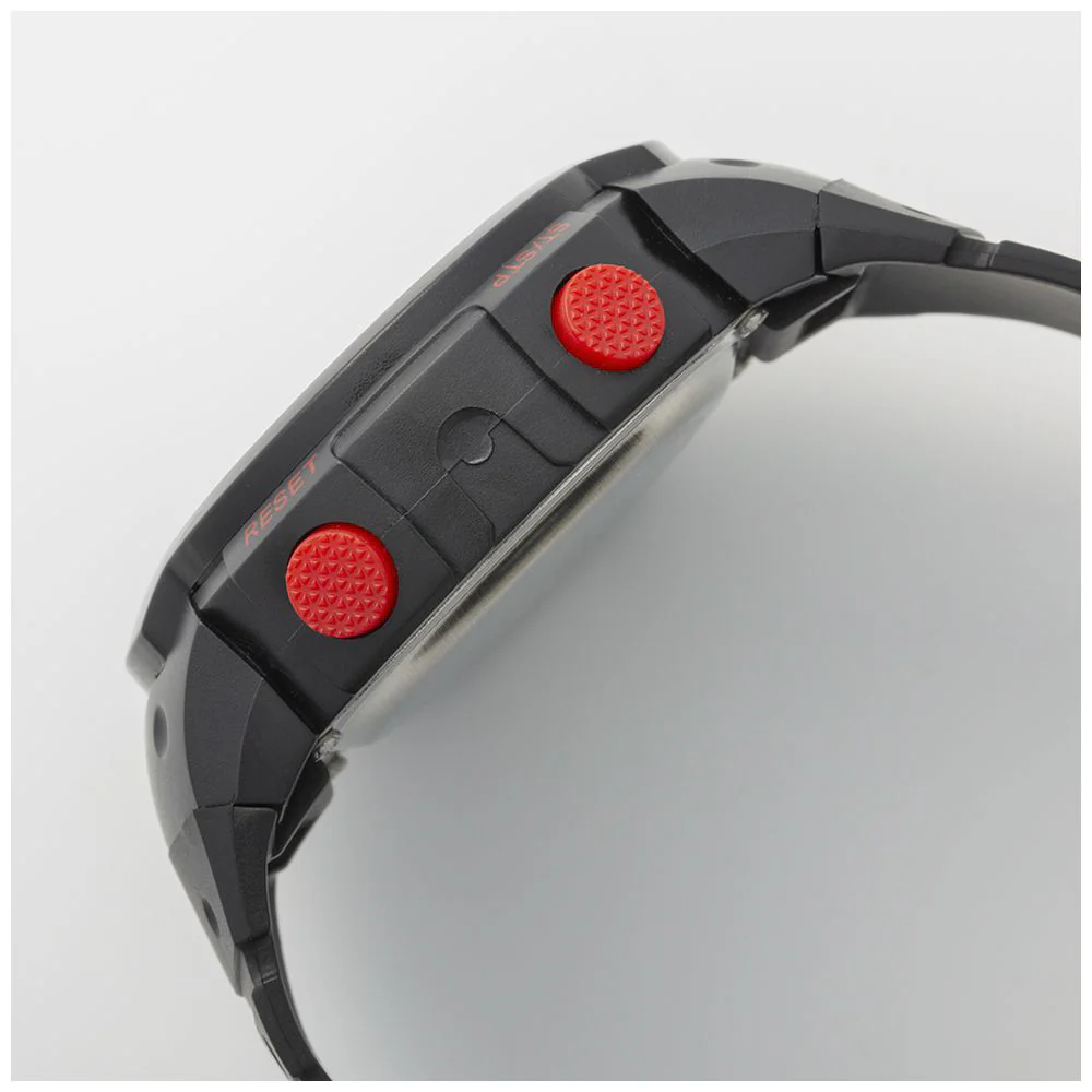 CREPHA TS-D153-RD Digital Sports Watch - Water Resistant - LED Display - Black and Red Design - Durable and Stylish - Image 3