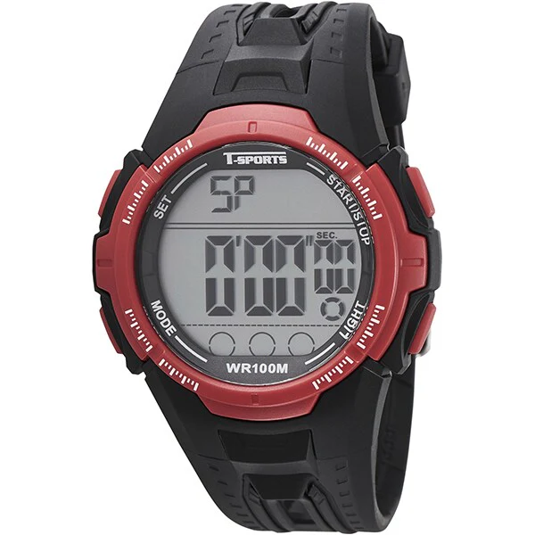 CREPHA TS-D229-RD Digital Stopwatch 10 ATM Water Resistant Stylish Design Lightweight Construction