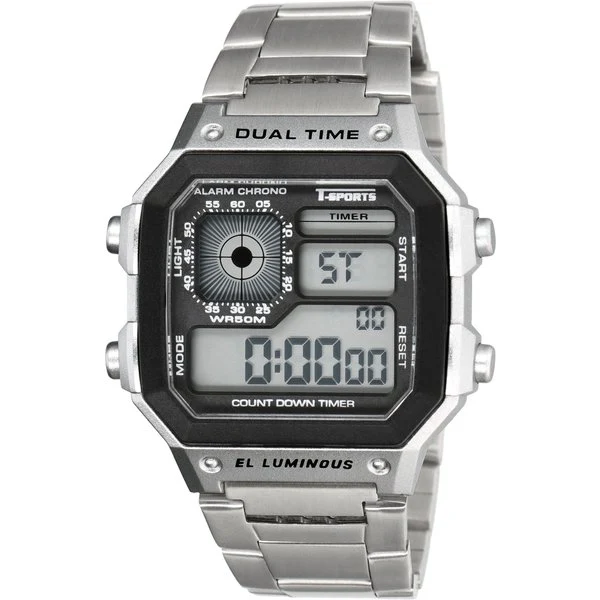 CREPHA TS-D306-SV Digital Metal Band Stylish Design Water Resistant LED Display Lightweight Comfort