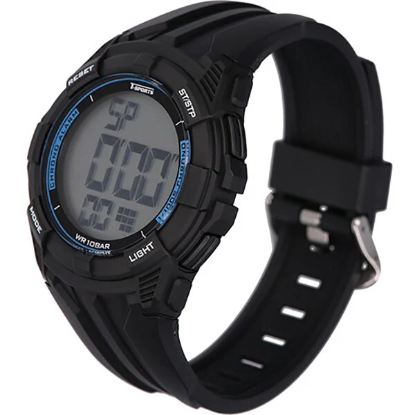 CREPHA TS-D317-BK Digital Sports Watch with Water Resistance Stopwatch LED Display Lightweight Design