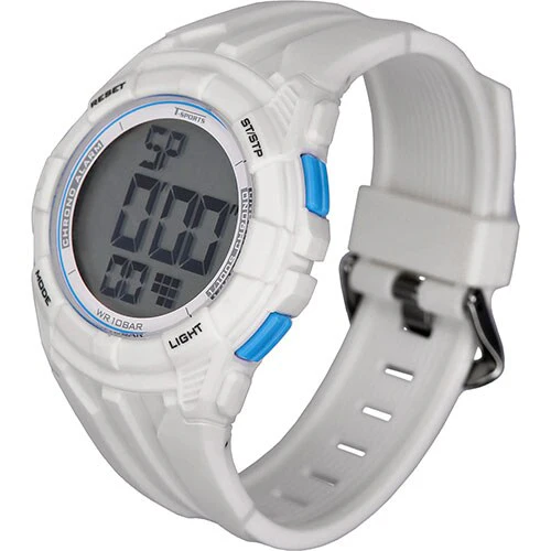 CREPHA TS-D317-WT Digital Sports Watch with Waterproof Design LED Display Stopwatch Function and Adjustable Strap