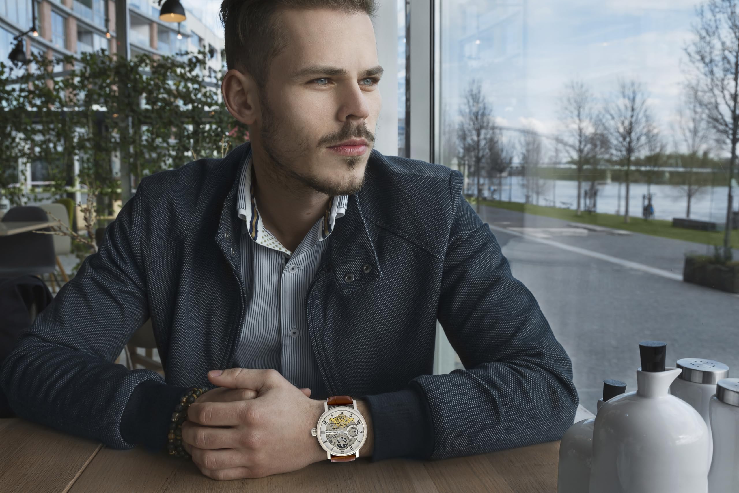 DANIEL AND DOUGLAS DD8806-SV Classic Automatic Skeleton Watch - Image 4