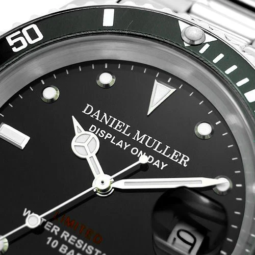 DANIEL MULLER DM-2018BK Stainless Steel Diver's Watch - Image 4