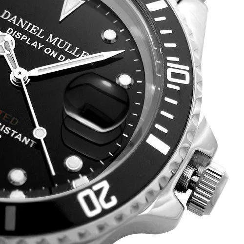 DANIEL MULLER DM-2018BK Stainless Steel Diver's Watch - Image 8