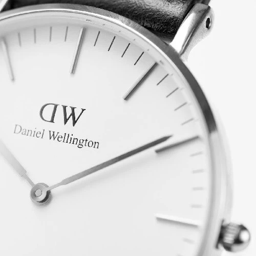 Daniel Wellington DW00100306 Elegant Petite Sterling Silver 36mm White Minimalist Design 2-Year Warranty