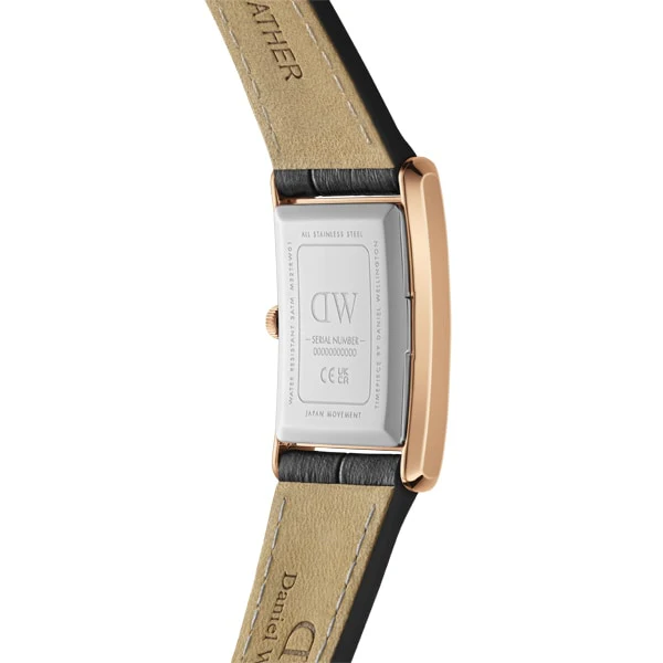 Daniel Wellington DW00100693 Bound Black Crocodile Leather Watch with Rose Gold Accents 32x22mm White Dial Authentic Design 2 Year Warranty - Image 3