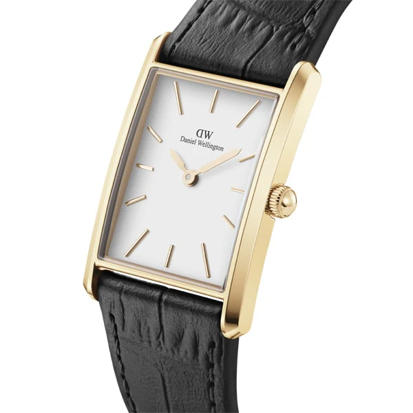 Daniel Wellington DW00100740 Elegant Bound Black Crocodile Gold 32mm Water Resistant Classic Design 2-Year Warranty