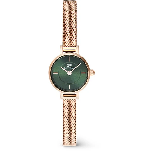 Daniel Wellington DW00100742 Petite Mini Emerald Melrose Rose Gold 19mm Women's Mesh Strap Elegant Design 2-Year - Image 3