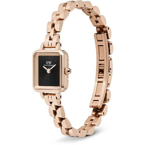 Daniel Wellington DW00100848 Elegant Quadro Mini 15.4x18.2mm Rose Gold Black Dial Authentic 2-Year Warranty