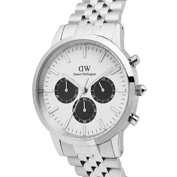 Daniel Wellington DW00100872 Iconic 42mm Chronograph White Dial Stainless Steel Water Resistant 2-Year Warranty