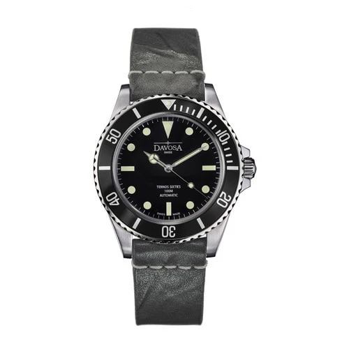 DAVOSA 161.525.55 DAVOSA Ternos Sixties Aluminum Bezel Automatic Watch Black - Genuine Product, Stylish Timepiece