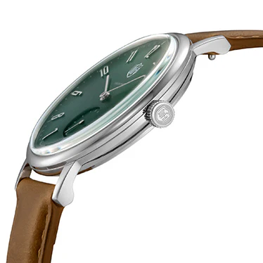 DUFA DF90010M Elegant Green Dial Stylish Brown Band Water Resistant Classic Design - Image 2