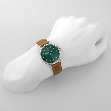 DUFA DF90010M Elegant Green Dial Stylish Brown Band Water Resistant Classic Design - Image 4