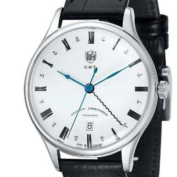 DUFA DF900602 Elegant Design Swiss Movement GMT Function Water Resistant Leather Strap - Image 2