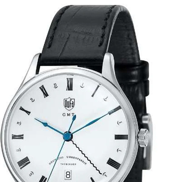 DUFA DF900602 Elegant Design Swiss Movement GMT Function Water Resistant Leather Strap - Image 3