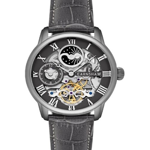 Earnshaw ES-8006-0F Automatic Movement Sun & Moon Function Dual Time Skeleton Back 2-Year Warranty - Image 3