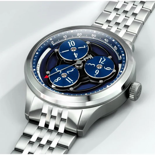 Earnshaw ES-8304-22 Automatic Movement Wandering Hour Function 3 Rotating Discs Skeleton Back Design 2-Year Warranty