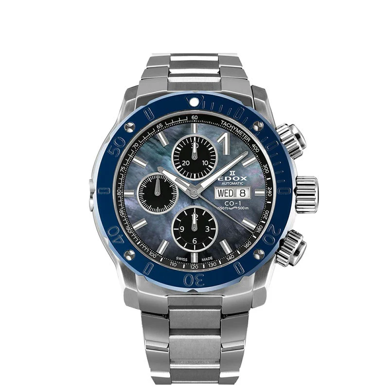 Edox Chronograph Automatic 01122-3BU3M-NANIN Japan Limited Edition Quartz Watch for Men/Unisex