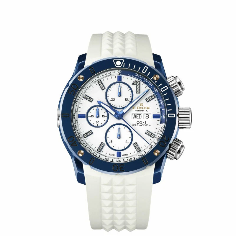Edox Chronograph Automatic 01127-37BU9-BDBU9 Limited Edition Quartz Watch for Men/Unisex